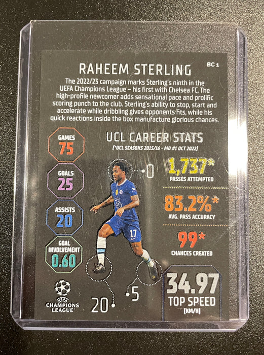 TOPPS March Attax 2022-23 Raheem Sterling Chelsea #BC1 Black Edge Edition